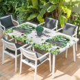 thumbnail image 2 of St. Patrick's Day Table Cloths for 5 Foot Rectangle Tables, Green Truck Clovers Floral Butterfly Wood Patio Waterproof Elastic Fitted Tablecloths, Washable Rectangular Table Cover for Camping, 2 of 8