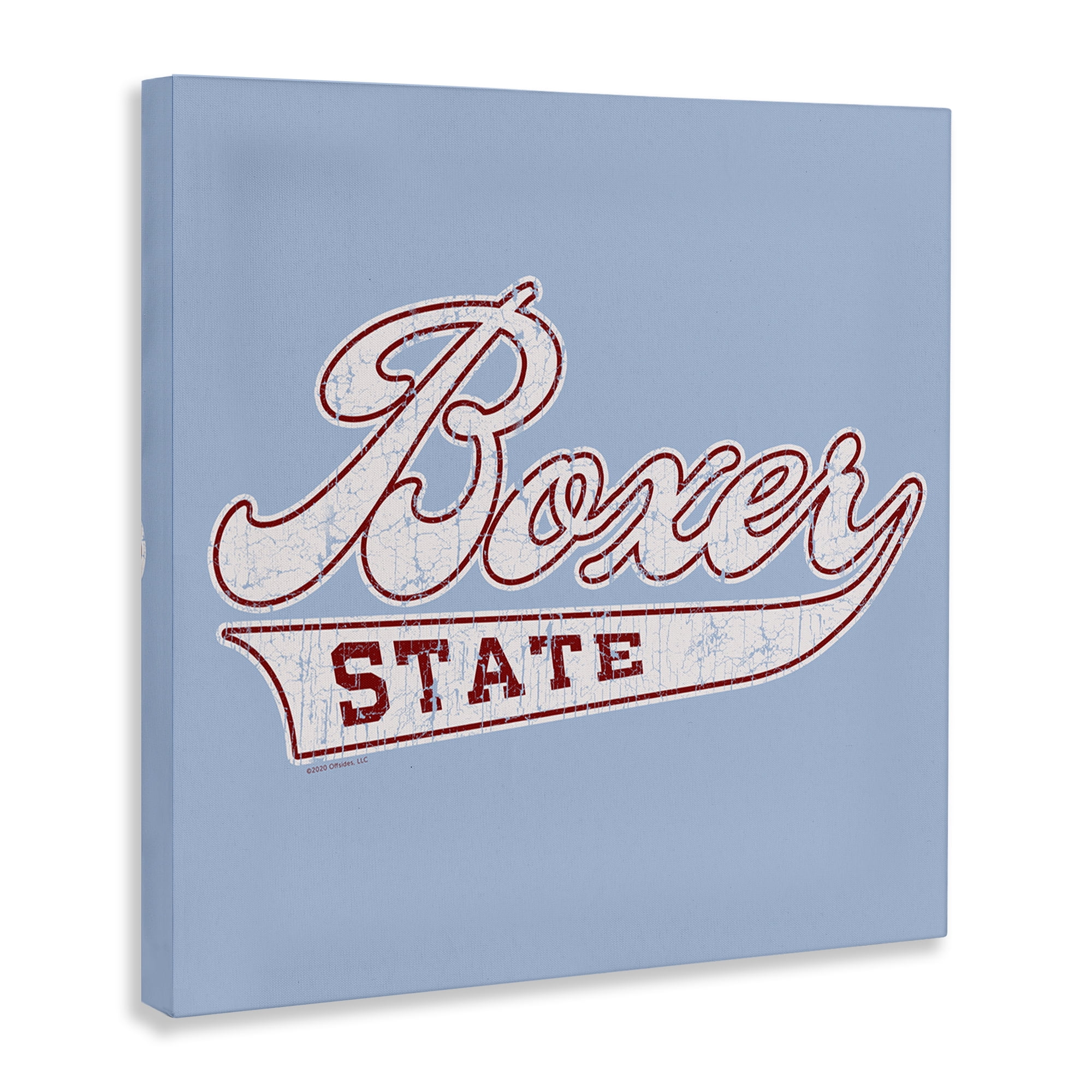 Stupell Industries Boxer State Varsity Style Novelty & Humor Painting Wrapped Canvas Art Print Wall Art, 30 x 30