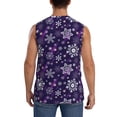 thumbnail image 4 of Fotbe Christmas Purple Snowflakes Men's Camiseta sin Mangas Estampada para Hombres, Playera Casual para Gimnasio, Entrenamiento, Playa-Small, 4 of 7