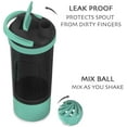 thumbnail image 4 of Sm:)e Push Limits 24 oz Aquamarine Protein Shaker Bottle with Whisk and Mix Ball, 4 of 7