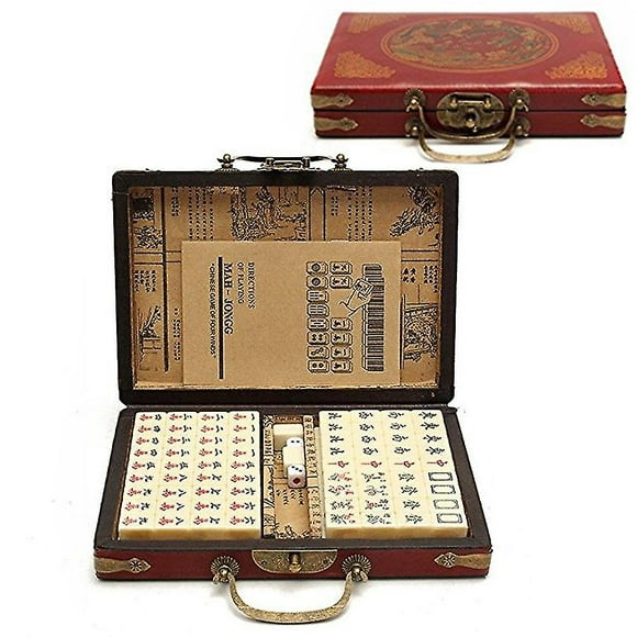 2023 New 144tiles Mah Jong Game Set Chinese Traditional Mahjong + English Instruction Hot