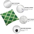 thumbnail image 6 of BANET  Geometric Throw Pillow Cover Set of 2, Classical Diamond Line Pattern with Dotted Lines Vintage Design, Decorative Square Covers for Couch Bed &amp; Sofa, Lime Green Dark Green 20x20in, 6 of 7