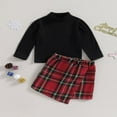 thumbnail image 2 of Girls‘ 2 Piece Set  Christmas Long Sleeve Tops and Plaid Skirt, 2 of 9