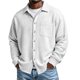 thumbnail image 1 of Top Abrigo Hombres Sólido Casual Manga Larga Botón Arriba Camisa para el Uso Diario de Verano, Moda Al Aire Libre Tops, 1 of 7
