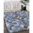thumbnail image 3 of Ahgly Company Machine Washable Indoor Square Transitional Light Steel Blue Area Rugs, 7' Square, 3 of 7