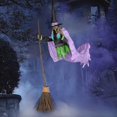 thumbnail image 2 of 6FT Halloween Flying Witch Outdoor Decoration Animated Hovering Prop with Sweeper Yard Haunt Display, 2 of 8