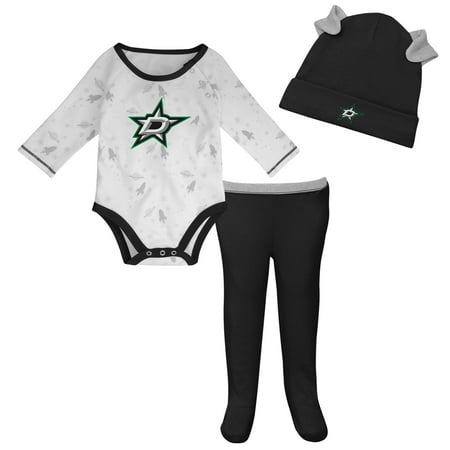 

Newborn & Infant White/Kelly Green Dallas Stars Dream Team Hat Pants & Bodysuit Set