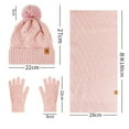 thumbnail image 3 of Caywon Women's Winter Double Layer Fleece Lined Thickened Warm Wool Hat Scarf Gloves Three Piece Set Clothing Matching Set Coordinated Design, 3 of 5