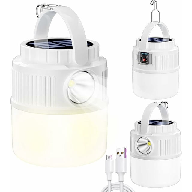Linterna LED Solar NQ para Camping Portátil 4 Modos Resistente al Agua