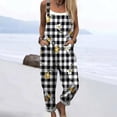 thumbnail image 5 of Women's Vintage Floral Overalls, Cotton Boho Casual Floral Bib Jumpsuit, Summer Baggy Adjustable Strap Romper, Adjustable Strap Casual Overall Pants with Pockets, Beach Vacation,PinkXL, 5 of 6