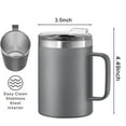 thumbnail image 2 of 12oz Stainless Steel Insulated Coffee Mug with Handle Double Wall Vacuum Travel Mug Tumbler Cup with Sliding Lid Gray, 2 of 7