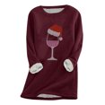 thumbnail image 1 of Aqestyerly Hauts de Noël pour Femmes Mode Féminine Impression de Noël Manches Régulières Hiver Ample Vacances Décontracté Manches Col Rond Chemise Hauts, 1 of 2