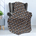 thumbnail image 4 of Boho Soft Flannel Fleece Throw Blanket, Borders Seamless Geometrical Pattern in Boho Art Style, Cozy Plush for Indoor and Outdoor Use, 70" x 90", Orange Blue and White, by Ambesonne, 4 of 5