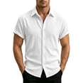 thumbnail image 3 of IhhxPro Men's Short Sleeve Button down Shirt Fit Breathable Casual Summer Button-Up Top S-2XL, 3 of 9