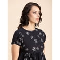 thumbnail image 5 of Moomaya Womens Styled Back Peplum Top, Printed Round Neck Vacation Crop Top, 5 of 8