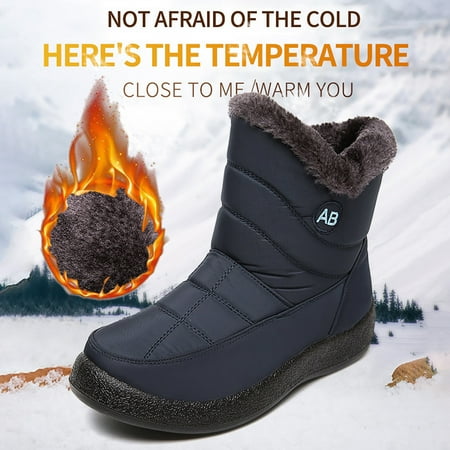 

ZMHEGW Boots For Women Platm Ankle Black Winter Zipper Plus Size Velvet Warm Boots Shoes
