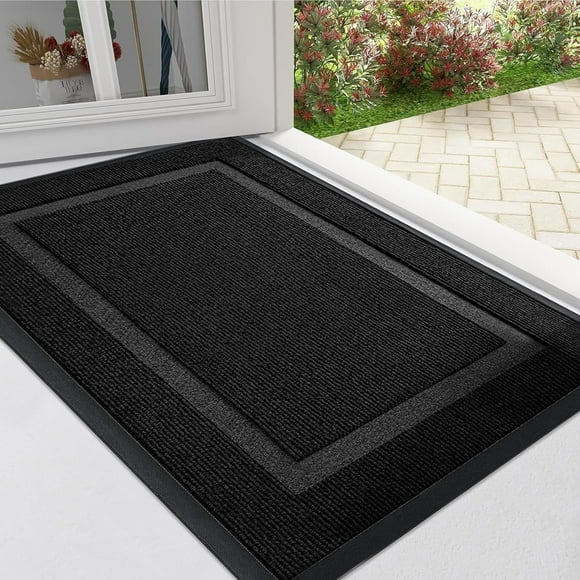 Arotive Front Door Mat Outdoor Indoor Entrance, Non Slip Heavy Duty Sturdy Natural Rubber Mat, Durable & Fade Resistant, Easy Clean Low Profile