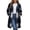 Navy, variant on Busydd Long Plaid Trench Coat Women Fashion Long Sleeve Zip Up Fall Jackets Casual Hooded Drawstring Outerwear Jacket with Pockets
