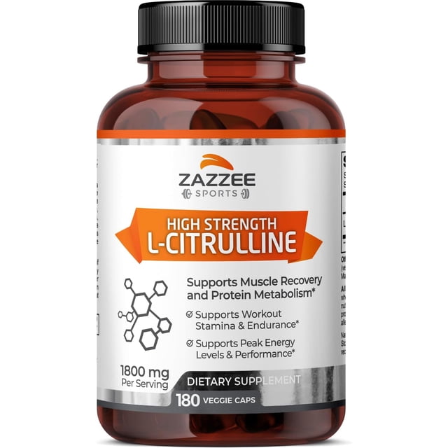 Suplemento Deportivo Zazzee Naturals L-Citrulline 180 Cápsulas