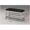 thumbnail image 3 of Elmina 2 Tier Shoe Rack Bench, Black Vinyl & Chrome, 3 of 3