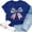 Blue, variant on 250 Anniversary Usa Shirt Women Lady Bow Tie Patriotic Pattern Round Neck T Shirt