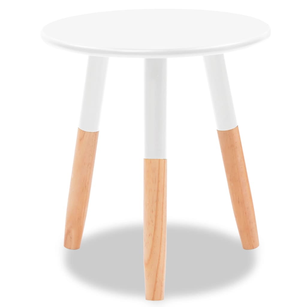 Kepooman Round End Side Table for Home Office, Set of 2, White Kepooman Round End Side Table for Home Office, Set of 2, White