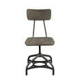 thumbnail image 3 of Metal Adjustable Side Chairs with Wooden Swivelling Seats and Open Backrest, Gray, Set of Two- Saltoro Sherpi, 3 of 6