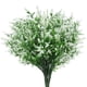 thumbnail image 1 of Xiao Hua 8 manojos de flores artificiales de lavanda para exterior, arbustos de plástico anti-UV, decoración colgante para interior y exterior, 7 puntas (blanco), 1 of 5