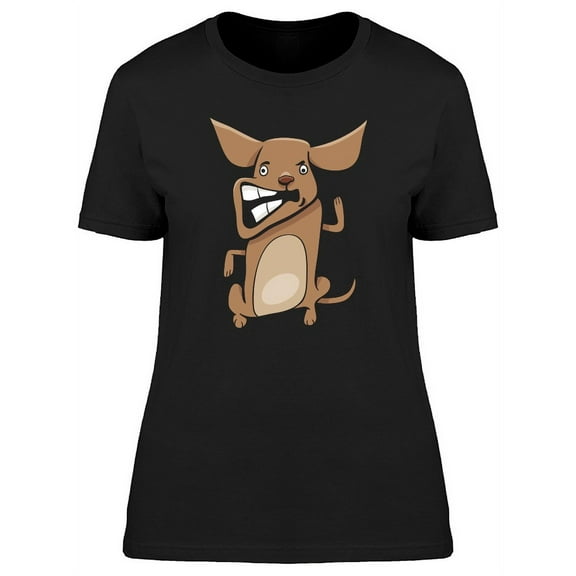 Funny Angry Dog Cartoon T-Shirt Women -Image by Shutterstock, Female Medium