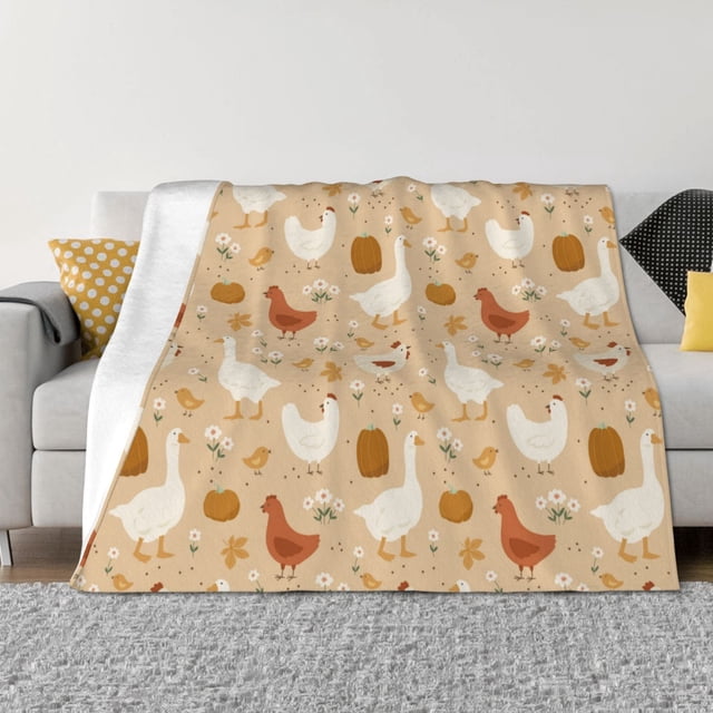 Fotbe Autumn and Thanksgiving Manta de Franela con Estampado, Manta Ultrasuave para Cama, Sofá, Auto, Hipoalergénica y Antibolitas-80"x60"