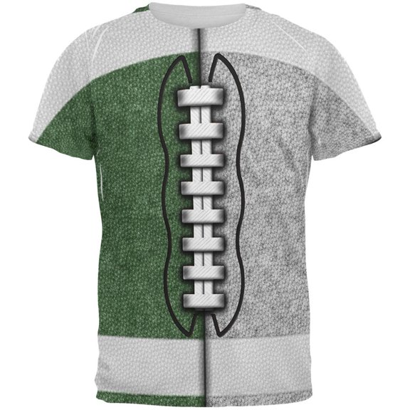 Fantasy Football Team Green and Silver All Over Mens T Shirt Multi 2XL