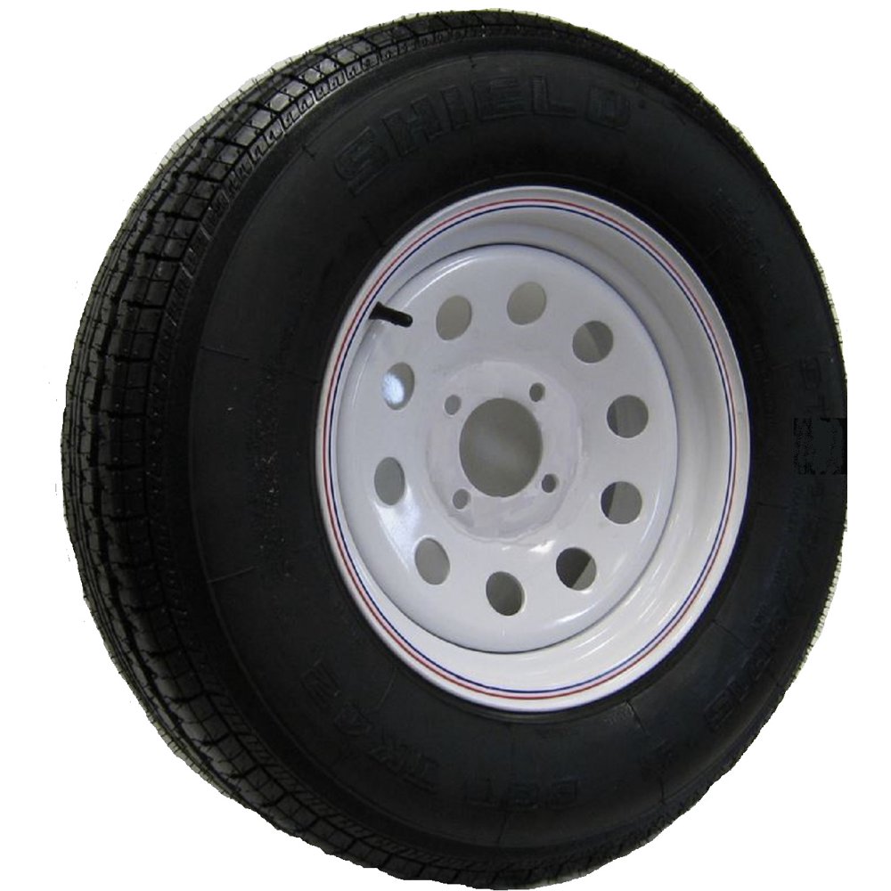 Trailer Rim and Tire 53012 5.3012 5.30x12 in. LRB 4 Bolt Hole White