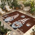 thumbnail image 2 of Outdoor Rug 3x5 ft Coffee Cup Gnome Outdoor Large Area Rug Non Slip Rubber Coffee Beans Brown Front Door Mat RV Rug Camping Carpet Patio Outdoor Rugs for Backyard Balcony Deck Porch Indoor, 2 of 9