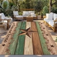 thumbnail image 2 of Western Texas Star Vintage Outdoor Rug for Patio/Deck/Porch, Non-Slip Large Area Rug 5 x 8 Ft, Retro Farmhouse Brown Green Wooden Indoor Outdoor Rugs Washable Area Rugs, Camping Rug Carpet Runner, 2 of 8