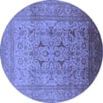 thumbnail image 1 of Ahgly Company Indoor Round Oriental Blue Traditional Area Rugs, 3' Round, 1 of 4