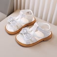 thumbnail image 2 of KPOPLK Girls Sandals with Adjustable Straps Open-Toe Summer Outdoor Sport Sandals for Toddler/Little/Big Kid Size 11,White, 2 of 6