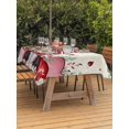 thumbnail image 2 of Outdoor Tablecloth with Umbrella Hole and Zipper, Valentines Rectangle Table Cloth 52x70 Inch Waterproof Tablecloth, Pink Red Love Heart Gnomes Eucalyptus Rustic Picnic Table Cover for Patio Camping, 2 of 7