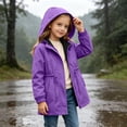 thumbnail image 6 of Fesfesfes Girls Hooded Windbreaker Jacket Drawstring Waist with Pockets, Lightweight Waterproof Outdoor Coat for Kids School Daily Wear Ages 5-16 Years, 6 of 8