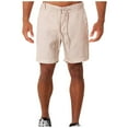 thumbnail image 7 of HCNTES Men’s Linen Shorts Casual Drawstring Summer Beach Shorts(Light Pink,M), 7 of 7
