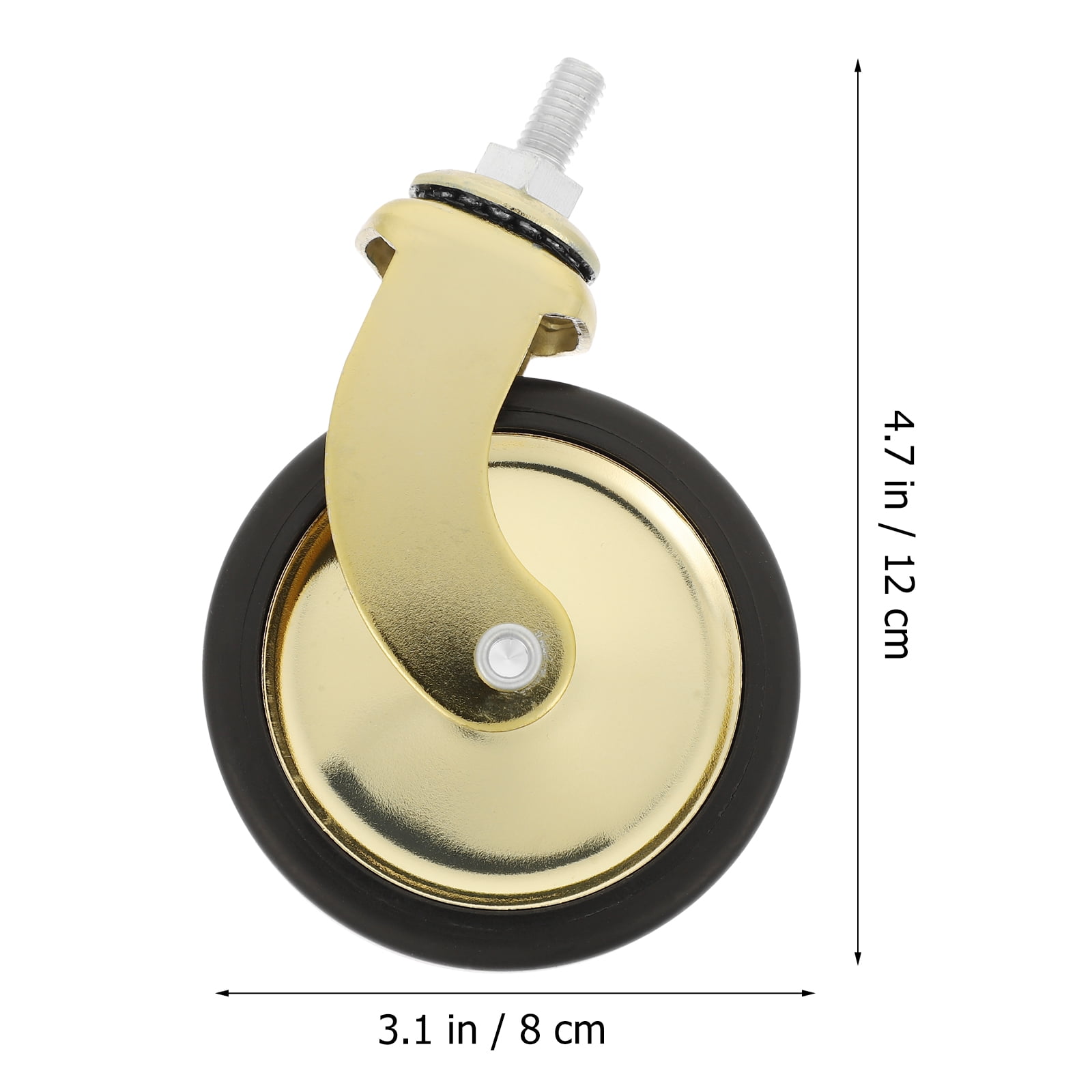 UKCOCO 4Pcs Golden Universal Caster Wheels for Furniture Wear Resistant Smooth Rolling Cart Chair Casters