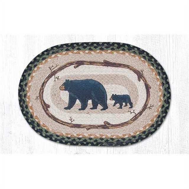 13 x 19 Po. Mama & Baby Bear Napperon Ovale Imprimé