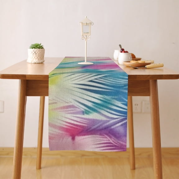 Tie-Dye (2) Table Runner, Seasonal Fall Winter Kitchen Dining Table Decoration for Home Party Decor 13 x 72 Inch