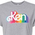 thumbnail image 3 of Barbie Pride - Ken Logo - Juniors Cropped Cotton Blend T-Shirt, 3 of 5