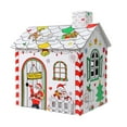 thumbnail image 2 of Mouliraty LED DIY Christmas Playhouse Easily Foldable For Storage Kids' Coloring House Fortress Family Activities Coloring Your Own Crafts（6ML）, 2 of 9