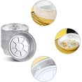 thumbnail image 4 of 30 Piezas Bandejas de Papel de Aluminio, Cuencos de Aluminio, Molde Desechable para Pasteles de Aluminio, para Fuego Abierto, Fuego de Carbón, Horno, Flor de Cerebro Asada, 9 Pulgadas, 4 of 5