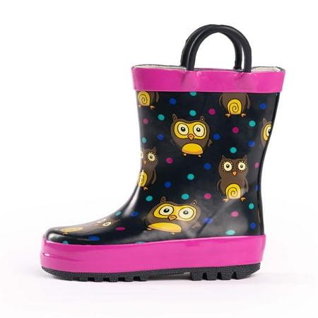 

NORTY Toddler Boys Unisex Rubber Owls Rain Boots Size 6 Toddler