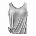 thumbnail image 6 of Women'S Plus-Size Tank Tops with Built-In Bras, Featuring Comfortable And Breathable Shaping Tops That Can Be Worn Both As Outerwear And Innerwear Grey Wider Strap 5XL, 6 of 6