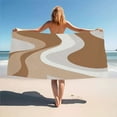 thumbnail image 2 of Abstract Brown Wavy Design Art Beach Towel Soft Absorbent Large Bath Towel For Swimming Pool Travel Spa Sport Gym, 2 of 5