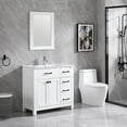 thumbnail image 2 of Wonline 36" White Bathroom Vanity Wood Cabinet and Mirror Vanities Set Free Standing Vanity Only, 2 of 7