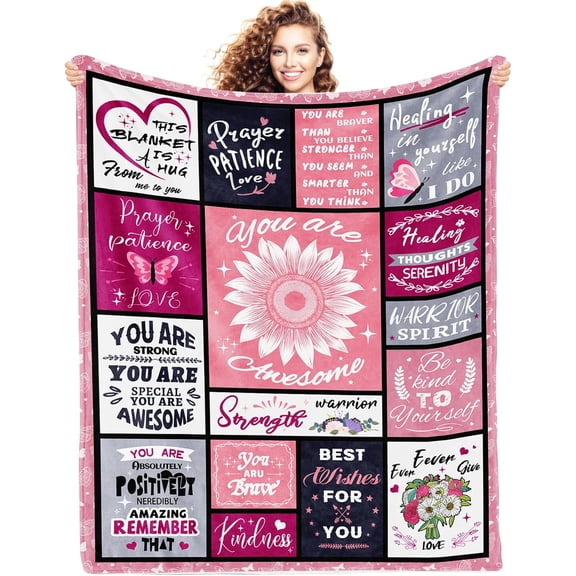 Get Well Blanket, Get Well Soon Gifts for Women Men, Hug Blanket, Sympathy Blanket, Feel Better/Thinking of You/Encouragement/Surgery Recovery/Cancer Care/Christmas/Thanksgiving Gifts, 60x80